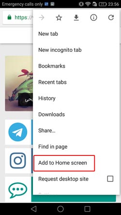 منوی گوگل کروم