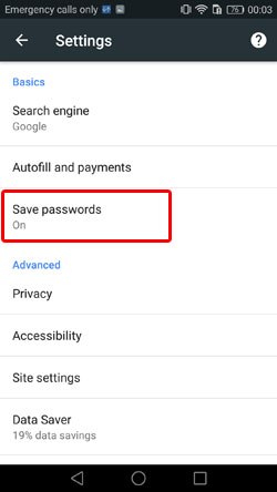 ذخیره رمزهای عبور در مرورگر روشن است